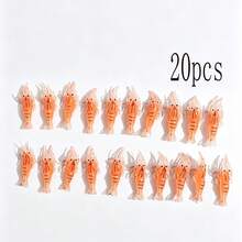 16pcs Glow-In-The-Dark Shrimp Shaped Fishing Lures - Glow Soft Plastic Lures With Hooks | Realistic Freshwater And Saltwater Fishing Gear, Simulated Shrimp Rig, Suitable For Night Fishing - Multicolor - View 14