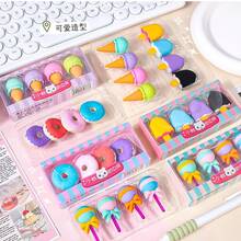 4pcs Candy Color Ice Cream Shaped Erasers, Cute Realistic Pencil Eraser Set, Creative Student Stationery, School Supplies, Back To School - Multicolor - View 12