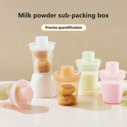 3 unit Bekas Dispenser Susu Formula 80ml Mudah Alih, Bekas Serbuk Susu Boleh Ditindan dengan Penutup, Kotak Penyimpanan Sesuai untuk Penyusuan Luar dan Perjalanan