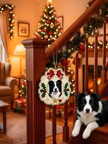 Custom Photo Pet Pearl Painting Kit, DIY 3D Diamond Art Ornament With Bows & Holly, Princess Castle Style Suncatcher Hanging Decor For Home Christmas Tree, Handmade Keepsake Craft Gift For Women Pet Lovers - Multicolor - View 6