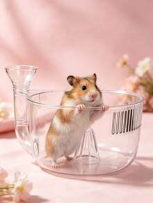 1pc Large Transparent Hamster Sand Bath Box, Hamster Food Storage, Raised Design To Prevent Sand Splashing During Bathing, Resting And Playing, Transparent For Easy Observation, Female Hamster Breeding Box, Hamster Fighting Isolation Box - Large - View 5
