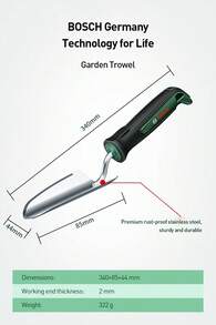 BOSCH Gardening Shovel With Soft Non-Slip Ergonomic Handle, Suitable For Planting, Transplanting, Moving, And Leveling Soil - Gardening Gift - Multicolor - View 12