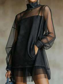 Women Short Dresses - Black - View 5