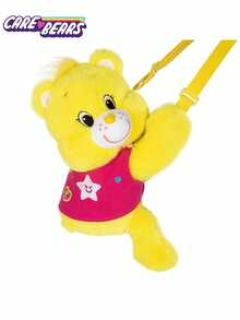 Care Bears 女款粉色卡通熊斜挎包，Cheer Bear、 Bear、Goodluck Bear、Share Bear、Funshine Bear 毛絨背心肩背包，大容量斜挎包，適合上班、旅行、購物、收納、開學季 - 彩色 - 查看 7