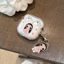 Strawberry Flower Small Jade Earphone Case Compatible With AirPods Case 2/3/4/Pro/Pro2/Pro3, Anti-Drop Earphone Case, With Pendant, Unisex Gift, Commuting Accessory, Fashion Creative, Combining Aesthetics And Practicality - White - View 2