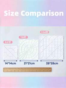 1/2/4件大尺寸104孔方形透明白色Perler珠模板板附刻度，52孔熔珠板，適用2.6mm熔珠，亮片熱轉印紙可打造閃亮漸層效果，熔珠DIY工具組，熔珠珠寶手工材料，生日禮物與節日派對小禮，萬聖節禮物 - 混合款 - 查看 12