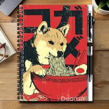 1 Set Japanese Cute Style 2D Cover Spiral Coil Notebook With Pen, Shiba Inu Eating Ramen Pattern, Eye-Catching Design. Great Helper For Work And Study, Suitable For Diary, Daily Planning And Notes. Thoughtful Gift Choice For Graduation, Birthday And Other Occasions, Smooth Writing, High Quality, Adds Fun To Recording And Creating. - 1 Book + 1 Pen - View 13