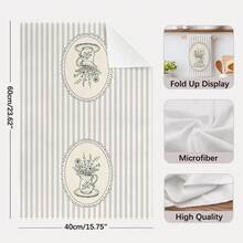 2PCS Kitchen Towels Minimalist Brown Leopard Print Pattern 40*60cm Simple Style Rectangular Microfiber Kitchen Towels, Dish Cloths, Tablecloths, Hand Towels, Bathroom Kitchen Decor, Home Decor, Housewarming Gift For Neighbors, Perfect For Kitchen And Bathroom Use, Suitable For Housewives And Family Gatherings Gift, High Cost-Performance, Home Essential - Light Grey - View 5
