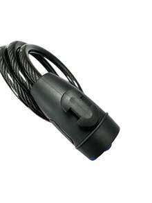 1pc Bicycle Chain Lock Steel Cable Lock Mountain Bike Anti-Theft Cable Lock Electric Bike Lock Bicycle Anti-Theft Lock Universal - Black - View 6