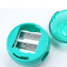 1pc Cute Spherical Planet Pencil Sharpener, Round Dual Hole Handheld Pencil Cutter, Mini Portable Pencil Sharpener, Kids Student Stationery Prize Gift For School Daily Writing Use - Multiple Colors and Random Styles - View 7
