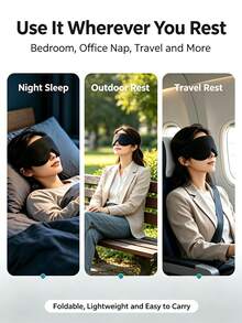 2PCS 3D Contoured Sleep Mask, Soft Breathable Eye Mask For Sleeping, Light Blocking Blindfold For Travel Nap Night Sleep, Adjustable Strap - Multi-pack - View 3