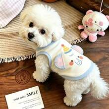 1PC Cute Pet Tank Top Soft Breathable Dog/Cat Cartoon 3D Elephant Ear Sleeveless T-Shirt Suitable For Spring And Summer Teddy Poodle And Other Small And Medium Sized Pet Clothes - White - View 10