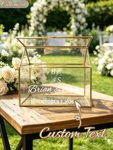 Custom Wedding Card Box - Transparent Gift & Money Storage Box, Suitable For Wedding Reception, Birthday Elegant Table Decor, Anniversary And Graduation Party Decoration - Multicolor - View 2