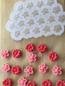 1PC 20-In-1 Flower Silicone Mold, Creative DIY Small Flower Mold For Aromatherapy Candles, Home Decor / Gift Making Epoxy Resin Mold, Handicrafts Casting Molds, Art Decorations Plaster Mould - 01-straight-eared Rabbit Tray Silicone Mold - View 9