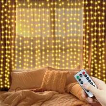 USB Powered LED Curtain Fairy Lights With Remote Control, 8 Flashing Modes, Christmas Decoration Lights For Halloween, Easter, Valentine's Day, Wedding, Holiday Party, Indoor Atmosphere, Garden Lighting Decor String Lights - USB Curtain Light - View 9