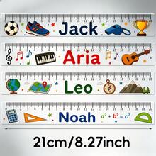 Personalized Custom Name Transparent Ruler, Can Be Engraved With Your Name/Text, Suitable For School, Office, Durable And Lightweight, Perfect Gift For Students, Teachers, Graduation, Birthday, Back To School Supplies - Multicolor - View 3