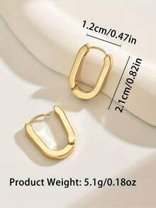 1 Pair Inspired Design 3D Geometric Hoop Earrings, Elegant Minimalist Style, Suitable For Women's Daily Wear And Gift Occasions - Geometric Shape - View 9