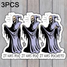3-Inch Grim Reaper Pocket Sticker, Sarcastic Halloween Slogan, Eerie Aesthetic Sticker, Stationery Scrapbook Accessory, Laptop, Water Bottle, Notebook, Planner, Journal, Locker Decoration, Suitable For Friends, Colleagues, Creative People - A - View 11