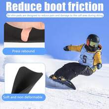 1 buah/2 buah Bantalan Penopang Betis Olahraga Musim Dingin Anti-Selip, Bantalan Empuk Peredam Guncangan Terintegrasi untuk Sepatu Ski dan Sepatu Seluncur Es, Bantalan Anti-Selip Kaki yang Nyaman - Hitam - View 3