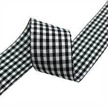 1pc Plaid Ribbon, Black And White Red Color Ribbon, HandmadeBow Gift Bag, Weave Ribbon, Clothing Decoration, Twine Crafts Gift Party Decor Wrapping Holiday Webbing Party Decor (1cm/50Yard) - Multiple Styles - View 4