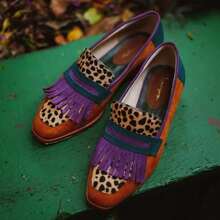 American-Style Fashion Casual Retro Spring New Square-Toed Tassel Slip-On Shoes  Women's Shoes - Orange - View 5