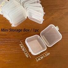1 peça/2 peças Caixa de Armazenamento de Arte de Unhas Transparente de Grande Capacidade com 1 Rolo de Fita - Design Portátil à Prova de Poeira, Pode Armazenar Unhas Postiças e Acessórios de Arte de Unhas, Também Pode Ser Usado como Caixa de Joias, Caixa de Armazenamento de Pincéis de Maquiagem, Suprimentos de Armazenamento Doméstico, Adequado como Presente para Mulheres, Suprimentos de Estudo, Essenciais Universitários, Presente de Aniversário, Armazenamento de Maquiagem, Suprimentos de Unhas Vestíveis. - Multicolorido - Visão 10