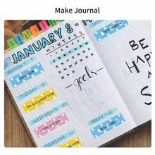 3 Gulungan Stiker Perekat Warna-warni Desain Beruang Kawaii, Stiker Termal Tahan Air 57x30mm untuk Buku Harian, Perencana, Buku Catatan & Pengorganisasian DIY - View 6