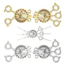 1/2/4pcs Copper Material Women's Necklace Layered Clasp 14K Gold/Silver Anti-Tangle Safety Jewelry Lock Converter Chain Extender, Perfect For Women's Daily Wear, Jewelry Making Material, Charming - Multicolor - View 2
