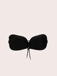 Lignisse Lace Up Sticky Bra With Storage Board Push Up Strapless Backless Self-Adhesive Seamless Gathering Lift Bra A-F Cup Women Intimates Accessories - Multicolor - View 20
