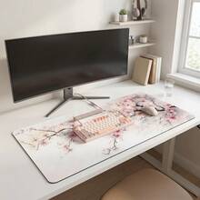 Cherry Blossom Mouse Pad, Gaming Office Home Artistic Design, Gift For Friends And Family, Rubber Base, PC Laptop Back To School Desktop Accessory, Office Supplies, Mouse Pad Set, Keyboard Pad, Study Mat - Multi-color - View 4