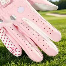 Sarung Tangan Golf Wanita Warna Pink, Sepasang, Anti Selip, Bernapas, Tahan Lama, Modis - Berwarna merah muda - View 9
