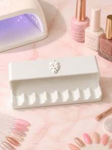 Light-Shielding Nail Art Pen Holder,Strawberry Decor 8-Grid Nail Brush Holder,Comes With Nail File,Manicure Tool Organizer,Anti‑Light Nail Brush Rest Organizer,Manicure Tool Rack For Nail Tech,For Salon & Home Use - Multicolor - View 7