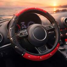 BlingBling Artificial Diamond Car Steering Wheel Cover, PU Leather No Inner Ring Car Steering Wheel Cover, All-Season Universal Steering Wheel Cover, Steering Wheel Protective Cover Accessory - Multicolor - View 9
