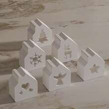 SILIKE LUFEI DIY 6-Piece Silicone Mold For Atmosphere House, Reindeer, Snowflake, Five-Pointed Star, Angel House, Plaster And Resin Casting - Christmas Molds - View 4