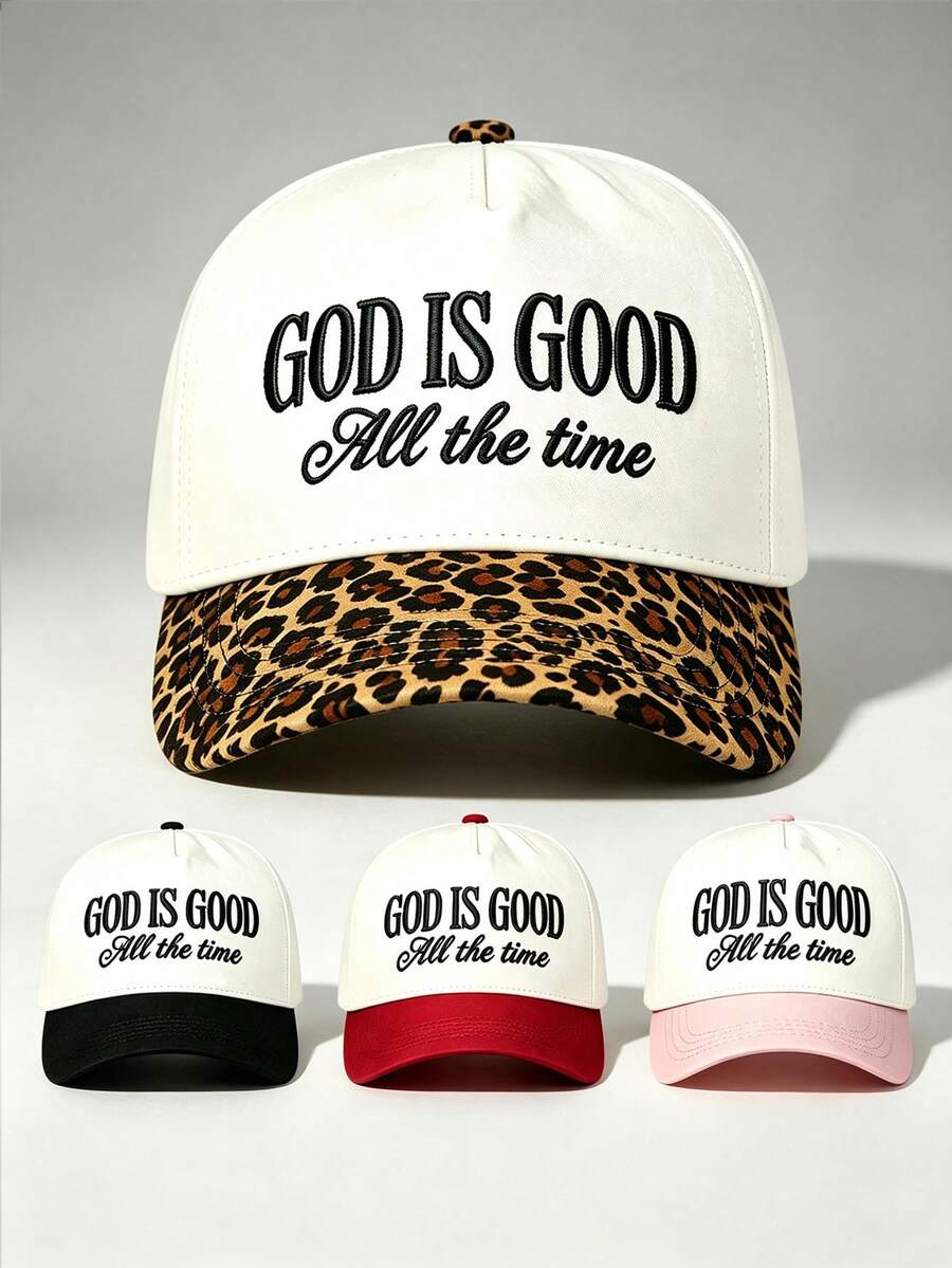 1pc Men Hat Letter 'GOD IS GOOD All The Time' Embroidered Hats For Men Adjustable Hat Perfect For Parties, Travel, And Outdoor Activities