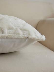 LCUHPCL Minimalist Cream Style 3D Embossed Pine Tree Faux Rabbit Fur 1pc Home Decor Suitable For Living Room, Bedroom, Party And Various Environments - Beige - View 5