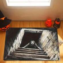 Durable 2D 3D Effect Door Mat - Machine Washable, Non-Slip Backing, Halloween Kitchen Home Decor Rug, Suitable For Indoor And Outdoor Entryways, Decorative Door Mat - White - View 5
