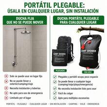 Portable 20L Solar Camping Shower Bag, Foldable Black PVC Shower With Shower Head And Hose, 5 Gallon Capacity For Hiking And Outdoor Use - Black - View 5