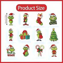The Grinch 36pc Cross-Border The New Christmas Party Wooden Flat Gift Hanging Ornaments Christmas Tree Decor - Multiple Styles - View 2