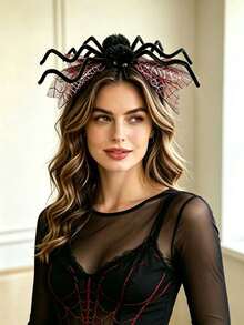 Spider Web Headband Halloween Creative Funny Hair Accessory Party Cosplay - Multicolor - View 1