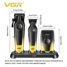 VGR Professional Hair Clipper Digital Display 3-In-1 Hair Clipper & Trimmer Electric Shaver Cordless Hair Clipper For Men V-196 S3/V-196+996 - Multicolor - View 11