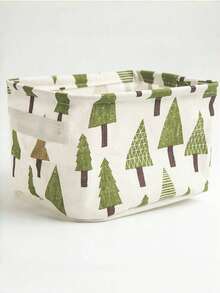 1pc Christmas Mini Underwear Storage Box, Linen Fabric Storage Box, Desktop Organizer, Cosmetic Storage Basket, Underwear Storage Basket, Autumn/Winter Fabric Storage Box, Multi-Functional And Practical, Suitable For Year-End Gifts, Halloween Costumes, Socks And Wardrobe Storage, Foldable - Multicolor - View 11