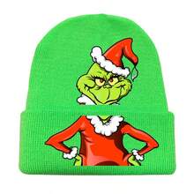 The Grinch New Christmas Green Monster Hat Cosplay Unisex Warm Knitted Beanie Knitted Cap - Multicolor - View 2