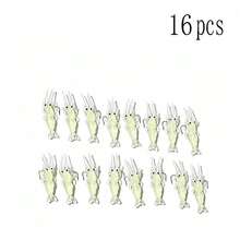 16pcs Glow-In-The-Dark Shrimp Shaped Fishing Lures - Glow Soft Plastic Lures With Hooks | Realistic Freshwater And Saltwater Fishing Gear, Simulated Shrimp Rig, Suitable For Night Fishing - Multicolor - View 13