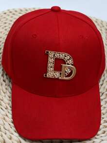 1 pieza Visera de mujer con cristales, Gorra de aleación con letra única M R D, Sombrero protector solar, Sombrero de sol casual - Negro - Ver 20