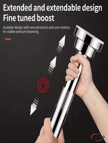1pc No-Drill Easy Install Telescopic Curtain Rod, Built-In Spring, Suitable For Shower Curtain, Half Curtain And Cafe Curtain, Door Curtain, Multi-Functional Home Storage Accessory - Multicolor - View 4
