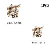 1/2/3pcs Floral Bow Headband Cute Rabbit Heat Transfer Iron-On Patch Sweet Cartoon Bunny Iron-On Sticker DIY Decoration T-Shirt Sweatshirt Pillow Tote Bag - Multicolor - View 8