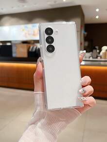 1pc TPU Soft Shell Anti-Drop Folding Protective Case With Connector Compatible With Samsung Galaxy Z Fold6/7/8/8 Ultra - Clear - View 8