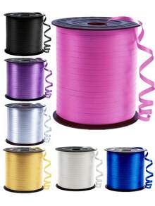1 Roll Plastic Balloon Ribbon, Minimalist Solid Color Balloon Tie, Gift Wrapping Ribbon; Suitable For Party, Balloon Accessories, Back To School, Halloween, Christmas - View 2