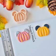 Various Pumpkin Polymer Clay Cutter For Earrings & Jewelry Making, Pumpkin Designed Soft Pottery Clay Molds For Pendant & Necklace Decoration Making - Beige - View 13